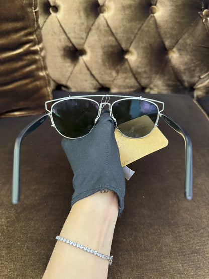 Dior Sunglasses Technologic Aviator Silver Black (Flanel, Box)