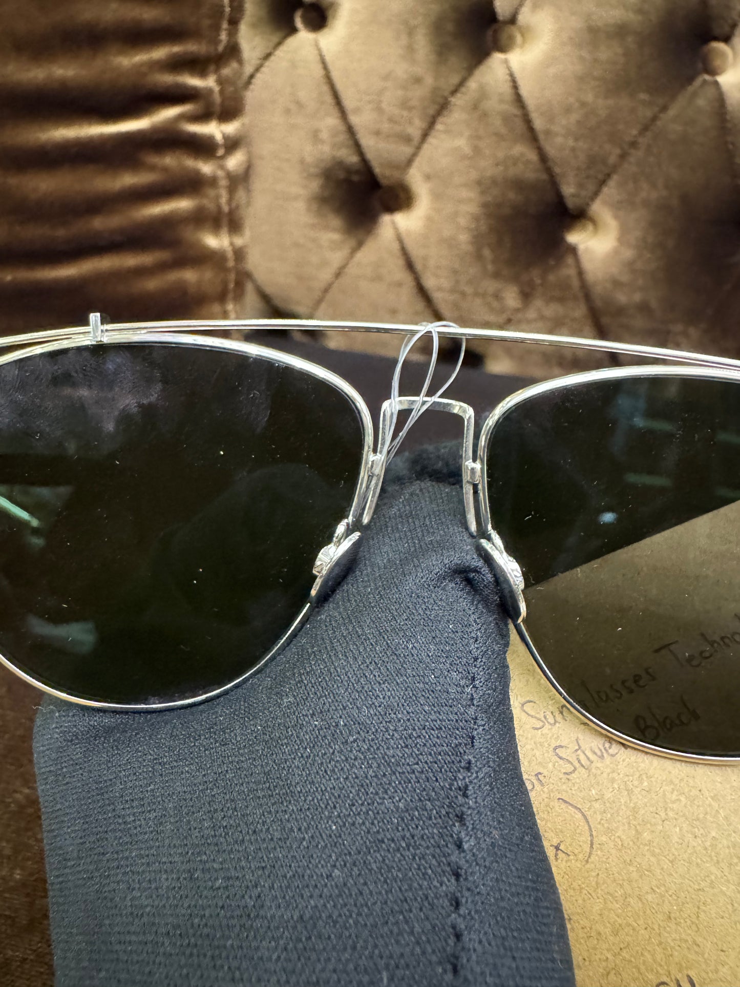 Dior Sunglasses Technologic Aviator Silver Black (Flanel, Box)