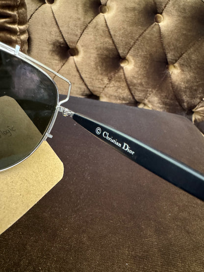 Dior Sunglasses Technologic Aviator Silver Black (Flanel, Box)