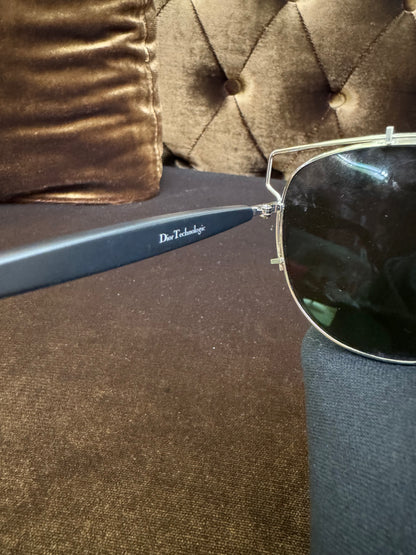 Dior Sunglasses Technologic Aviator Silver Black (Flanel, Box)