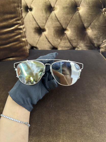 Dior Sunglasses Technologic Aviator Silver Black (Flanel, Box)