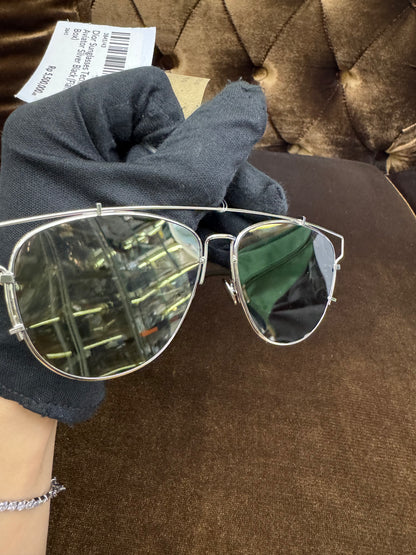 Dior Sunglasses Technologic Aviator Silver Black (Flanel, Box)