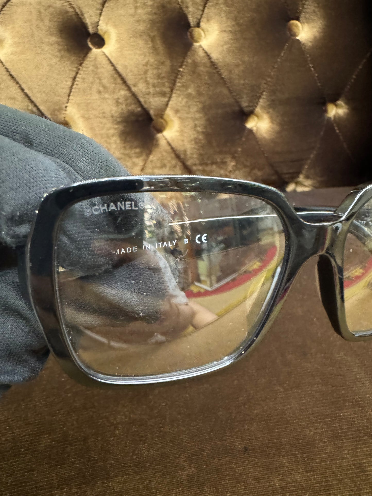 Chanel Square Sunglasses - Black Transparant
