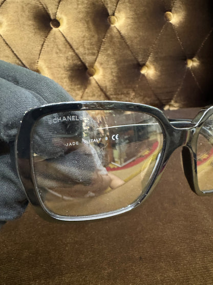 Chanel Square Sunglasses - Black Transparant