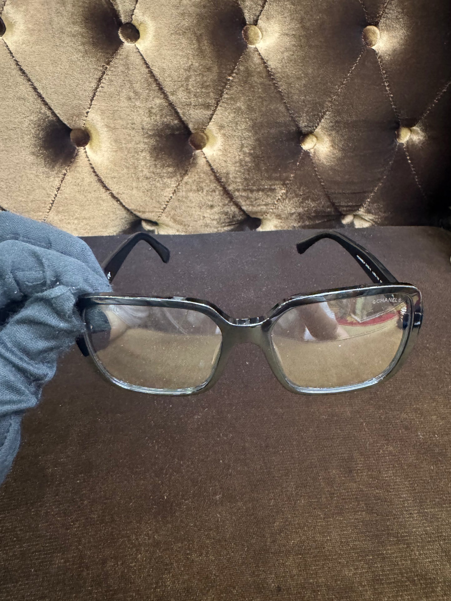 Chanel Square Sunglasses - Black Transparant