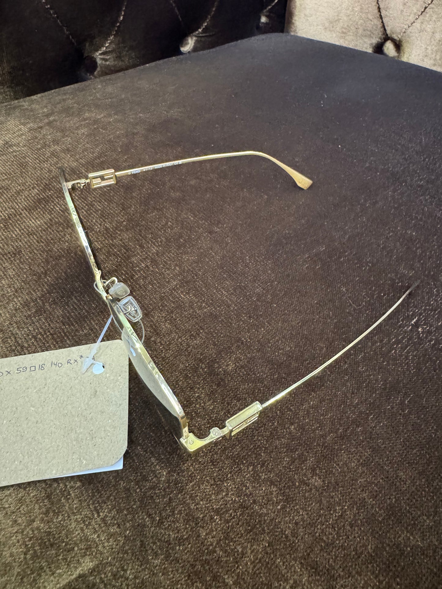 Fendi Sunglasses Metal Square Gold (Booklet,DB, Box)