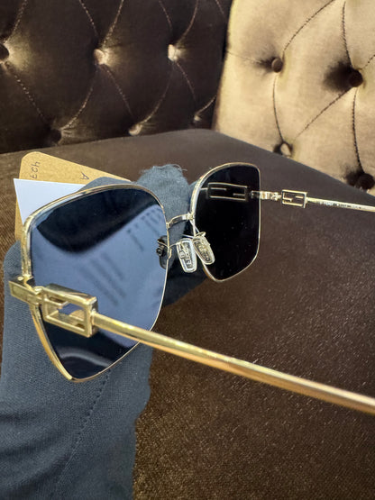 Fendi Sunglasses Metal Square Gold (Booklet,DB, Box)