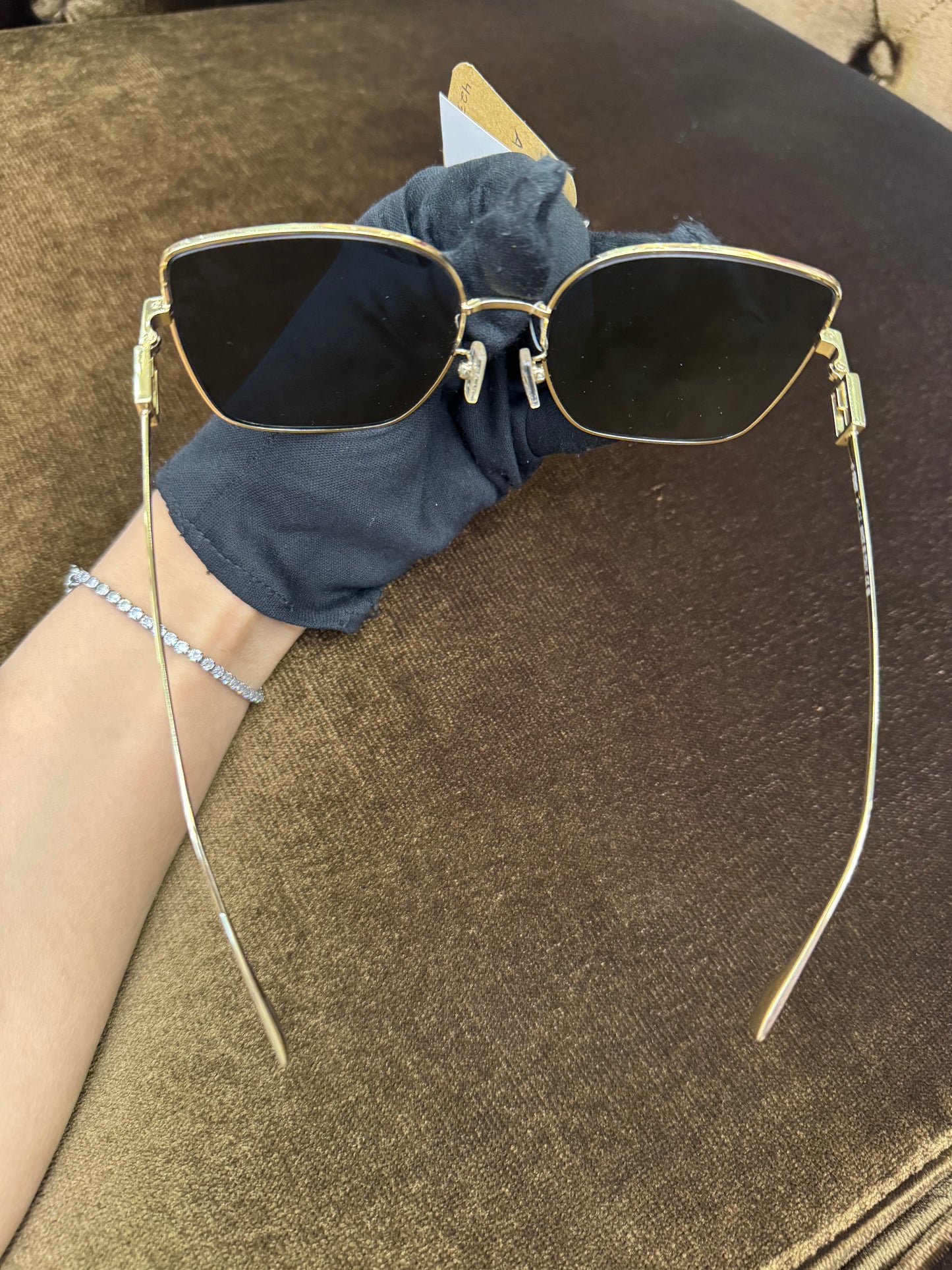 Fendi Sunglasses Metal Square Gold (Booklet,DB, Box)