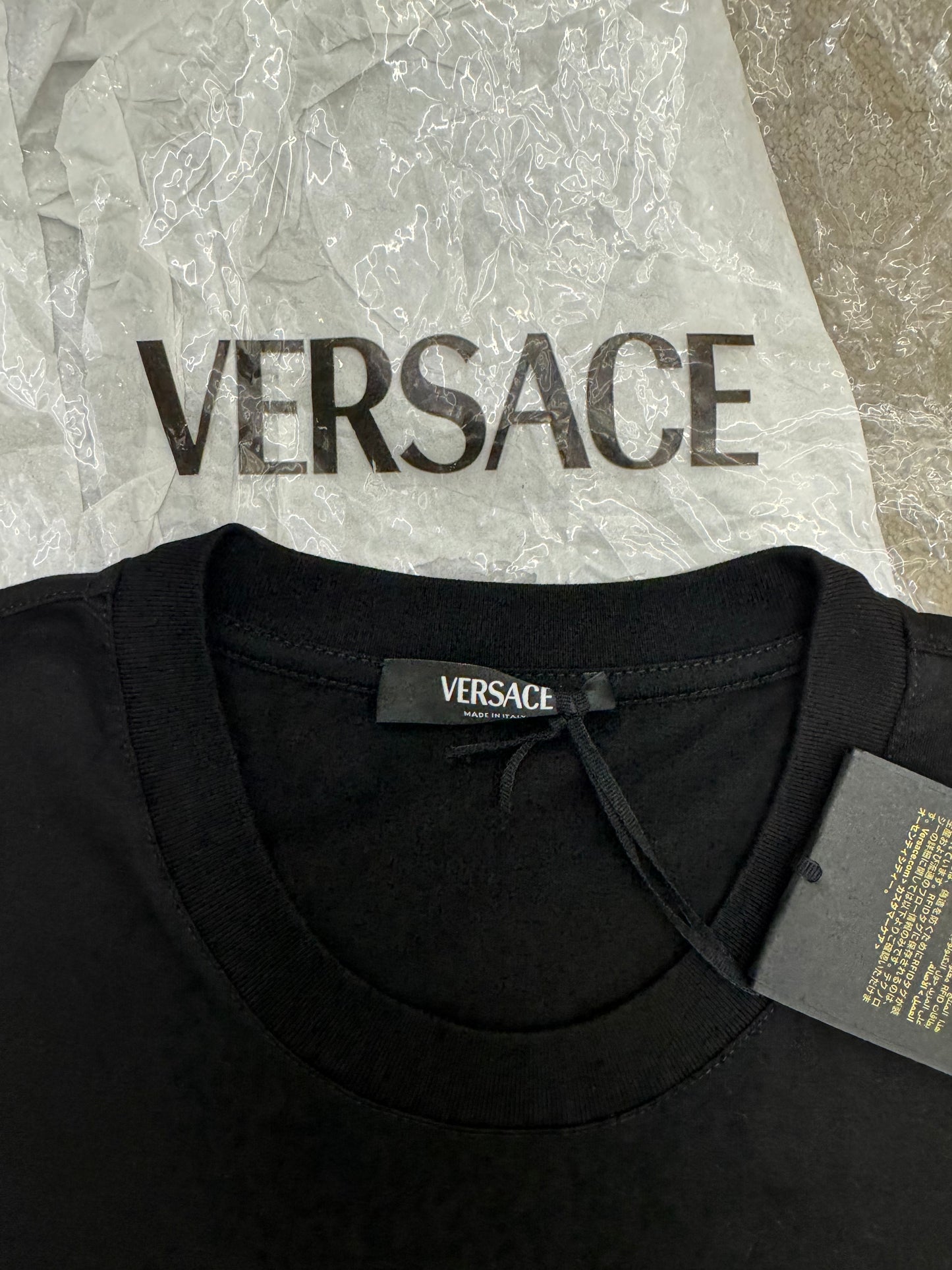 Versace Medusa-Embroidered Crystal T-Shirt - Black