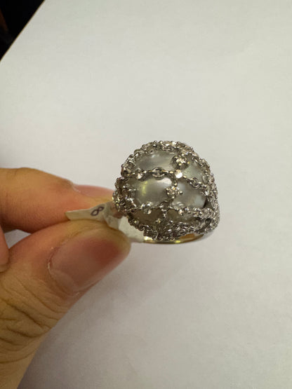 8. Diamond Ring with pearl
