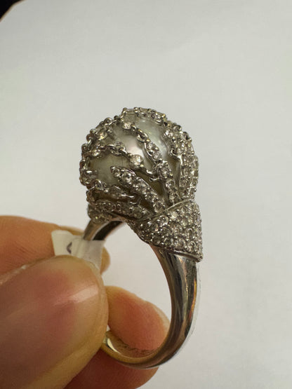 8. Diamond Ring with pearl