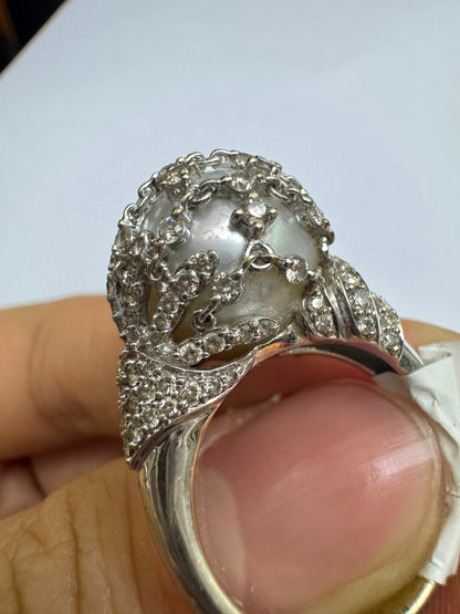 8. Diamond Ring with pearl