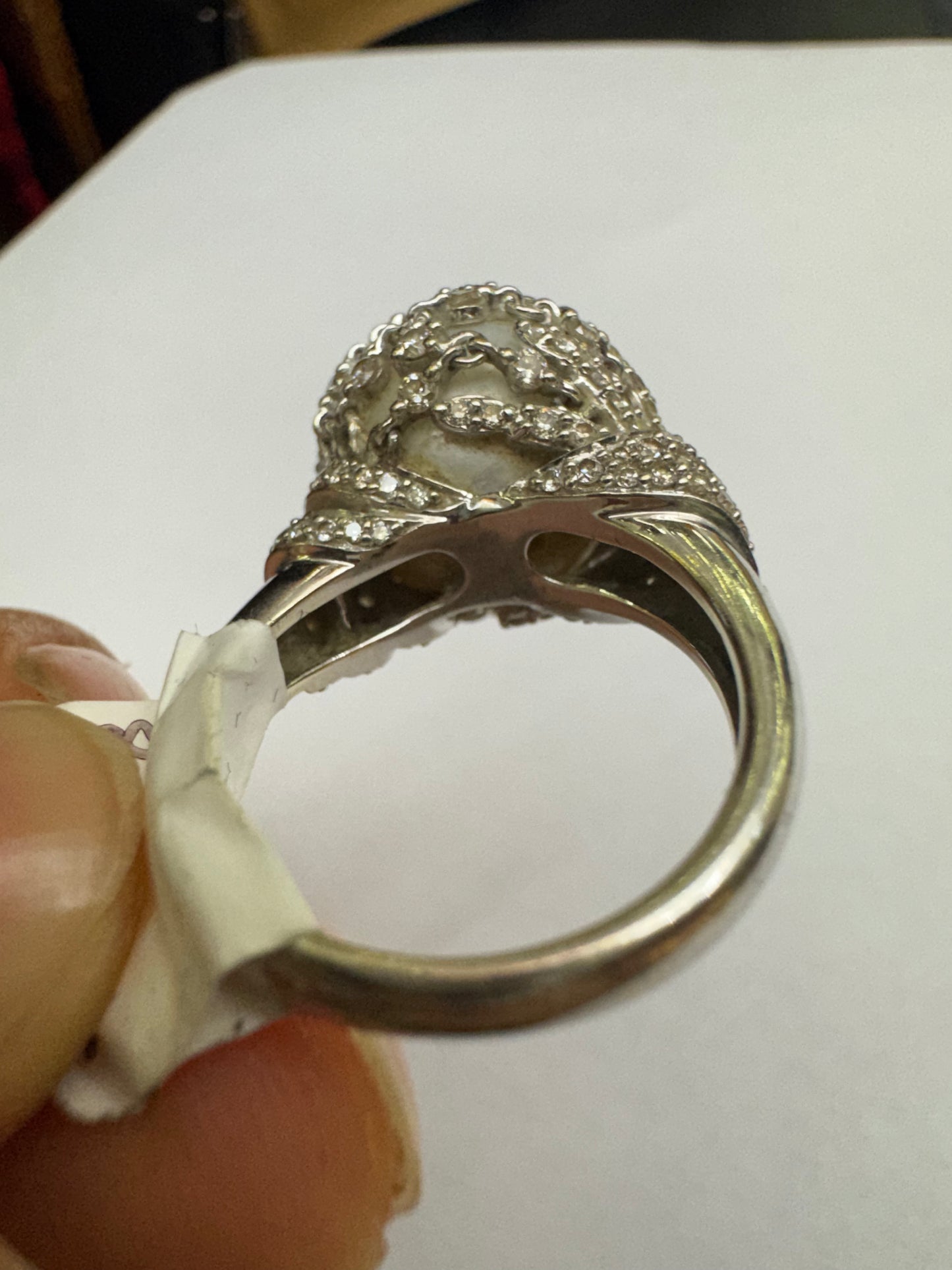 8. Diamond Ring with pearl