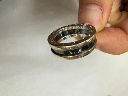 Bvlgari Ring Sterling Silver Black Size 52