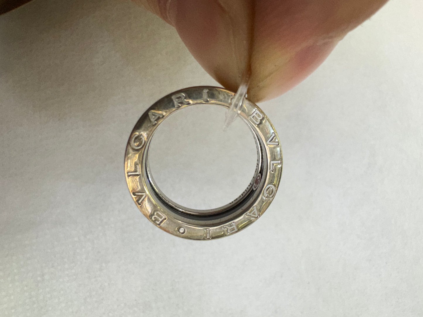 Bvlgari Ring Sterling Silver Black Size 52