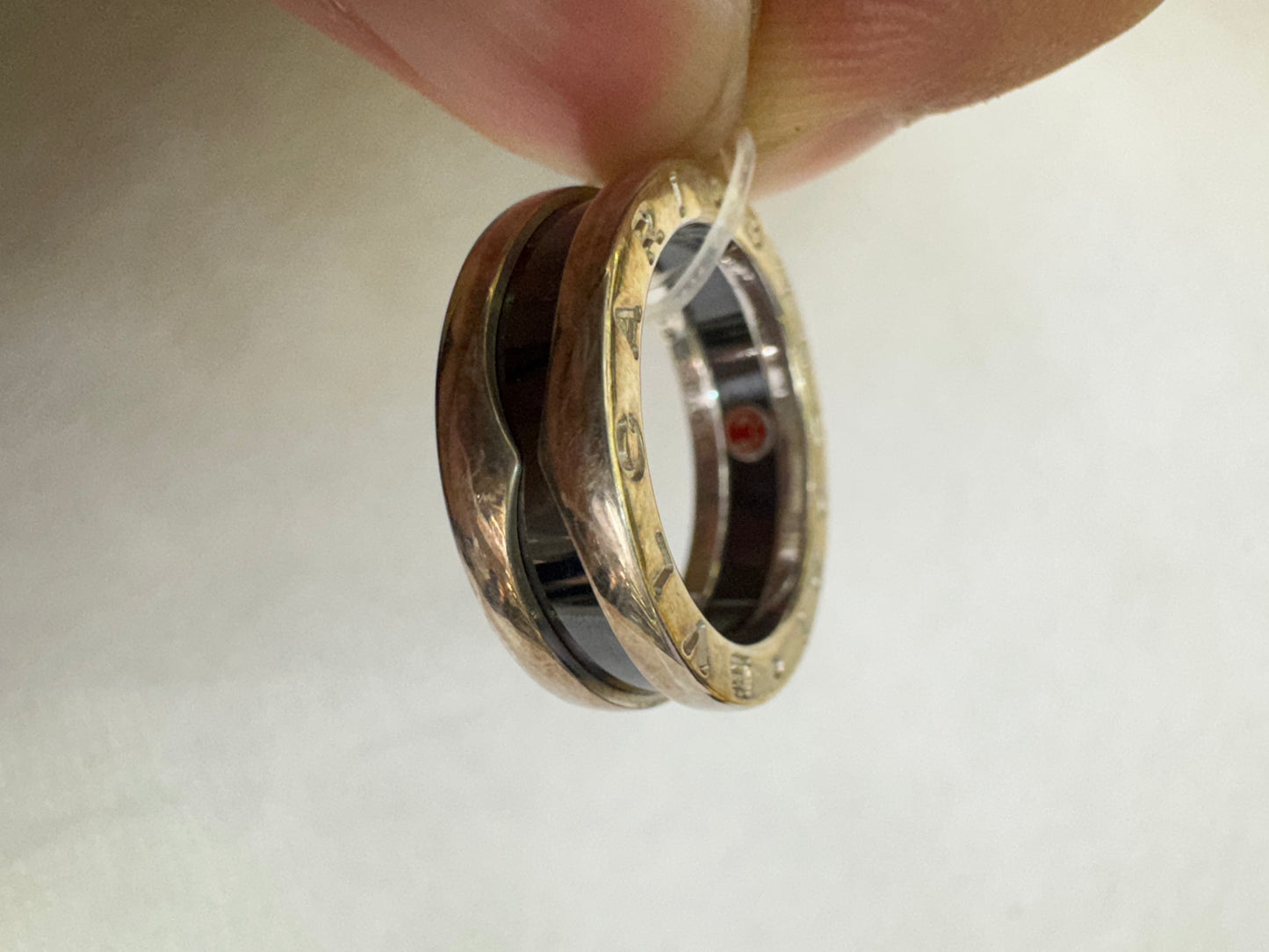 Bvlgari Ring Sterling Silver Black Size 52