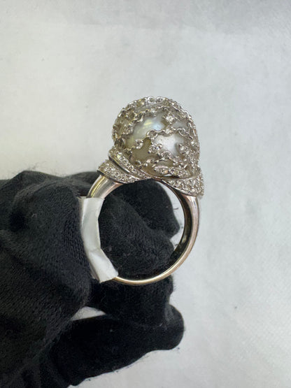 8. Diamond Ring with pearl