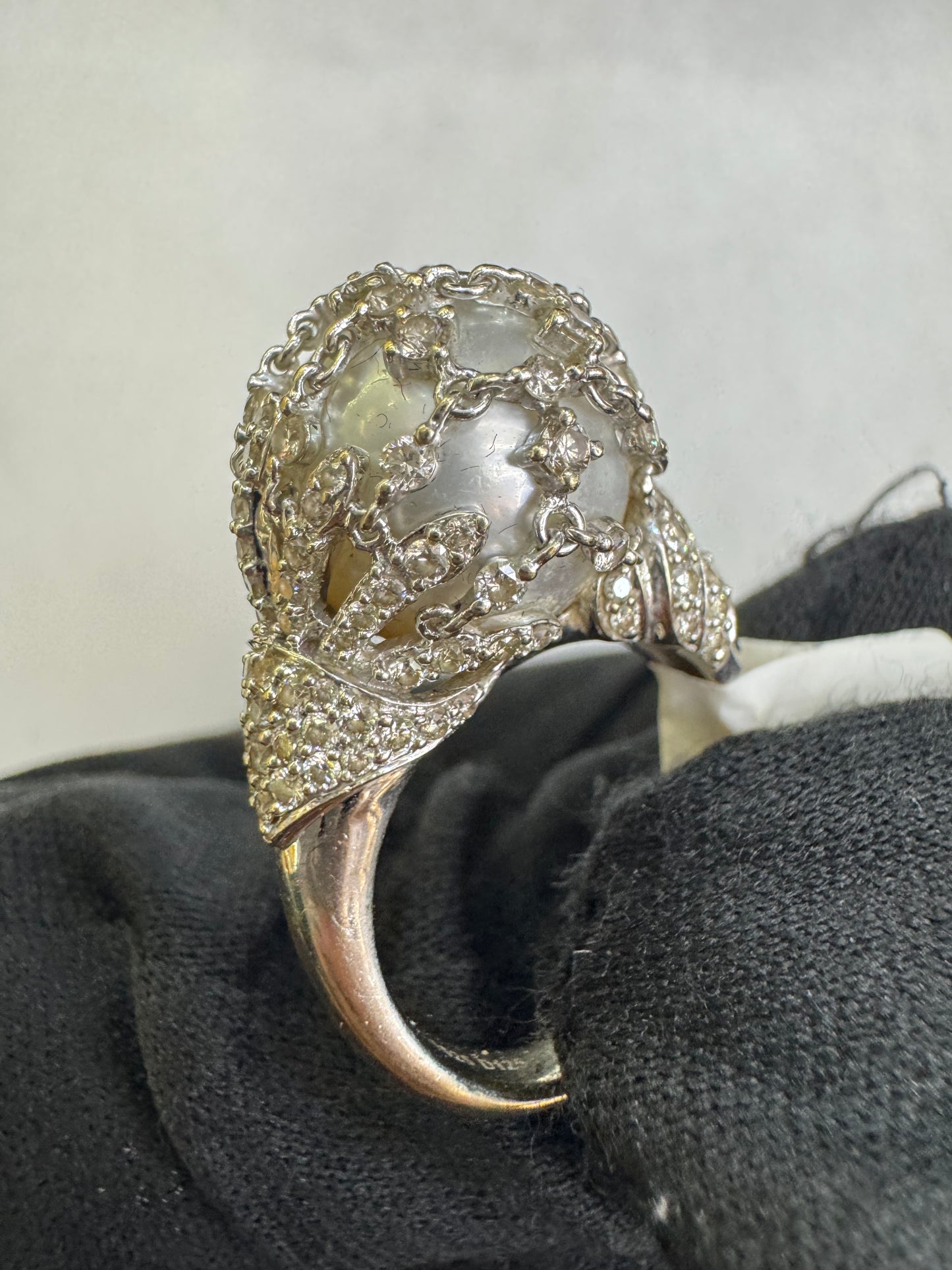 8. Diamond Ring with pearl