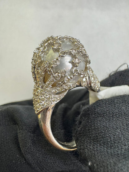 8. Diamond Ring with pearl