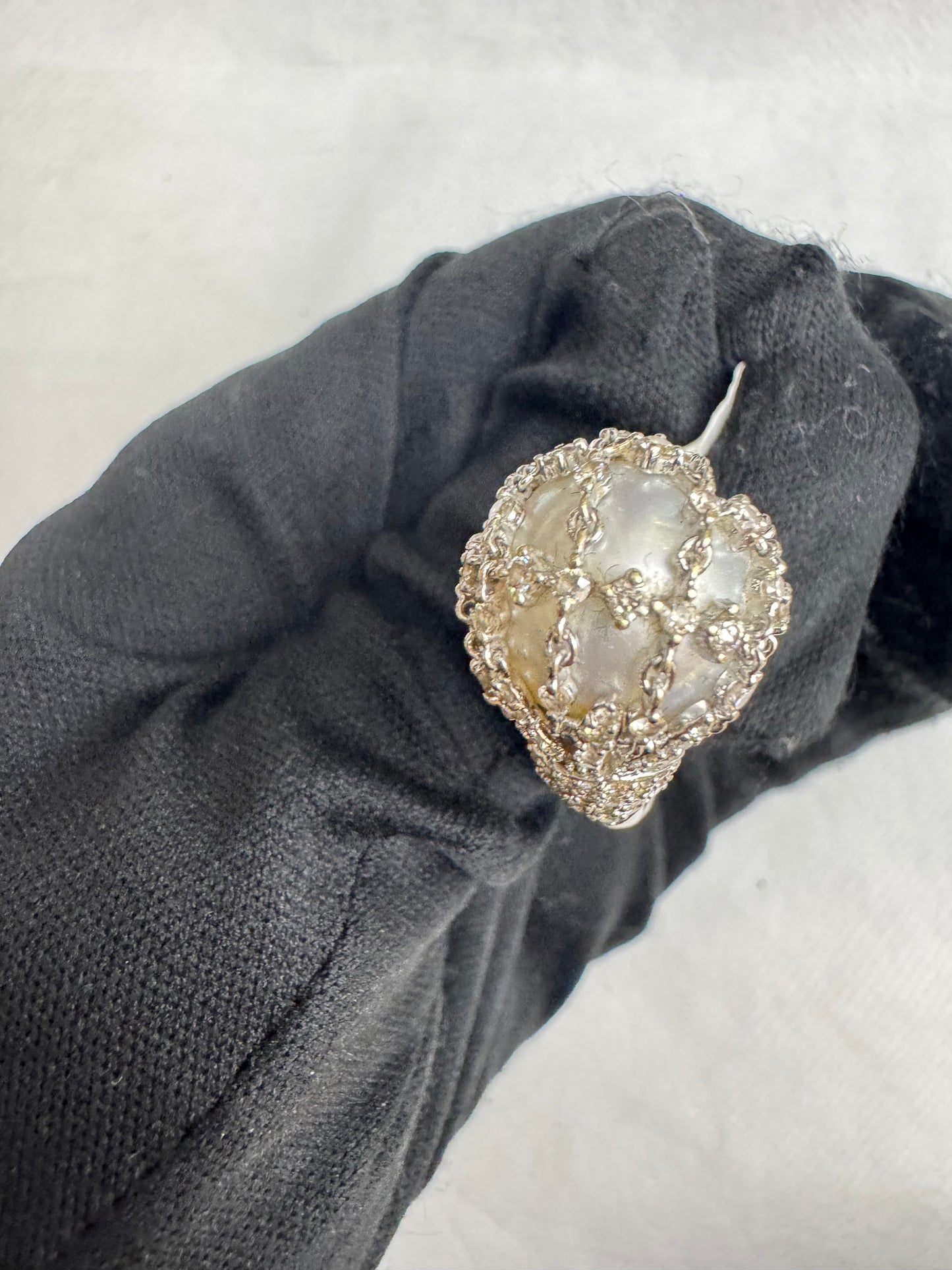 8. Diamond Ring with pearl
