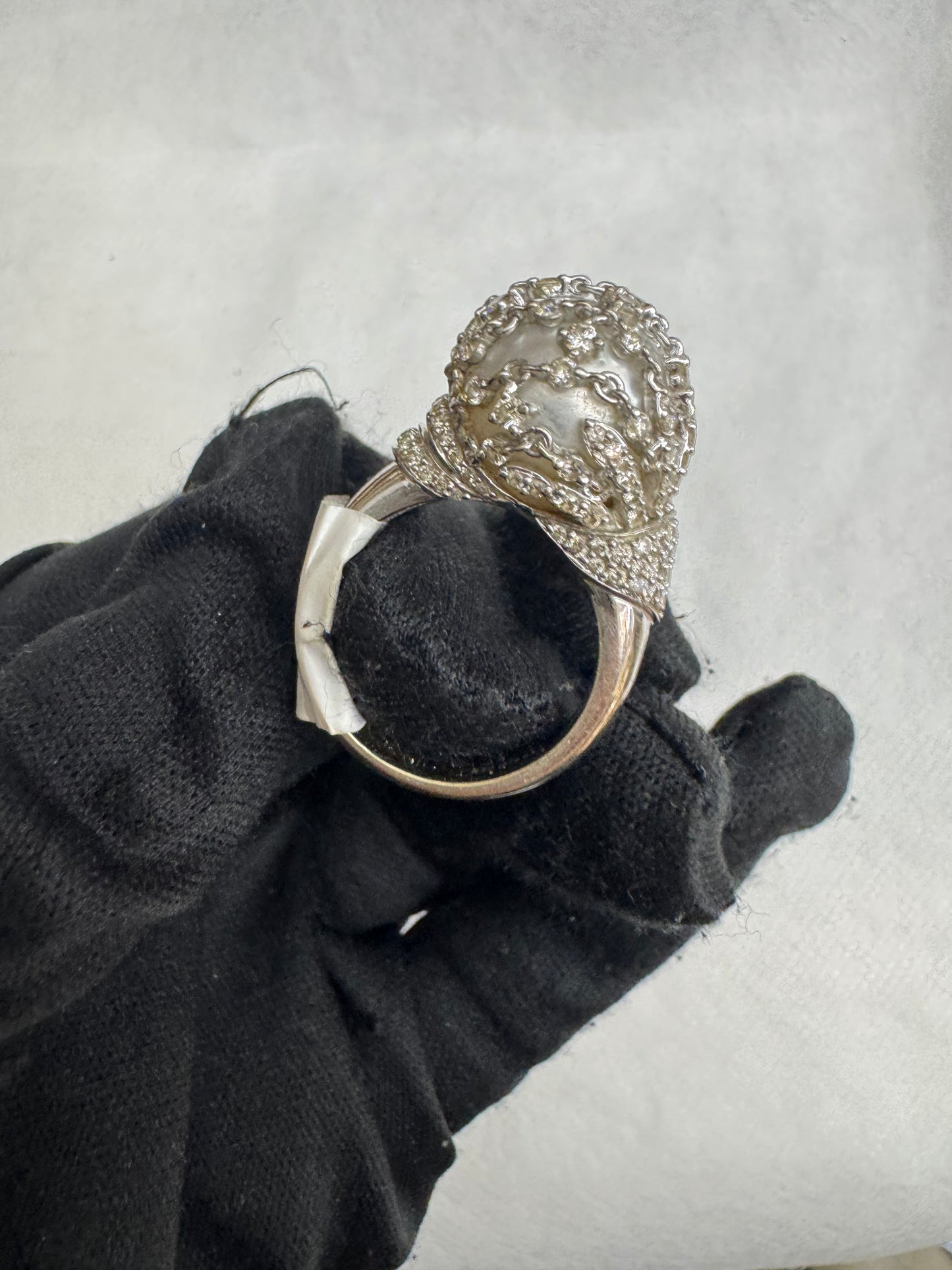 8. Diamond Ring with pearl