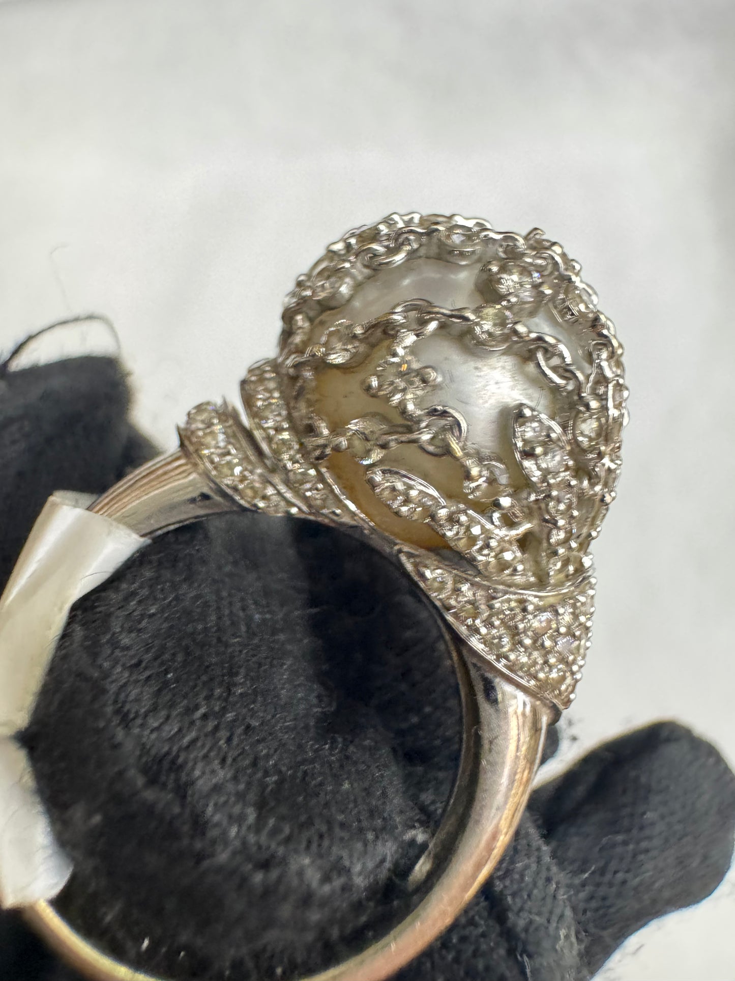 8. Diamond Ring with pearl