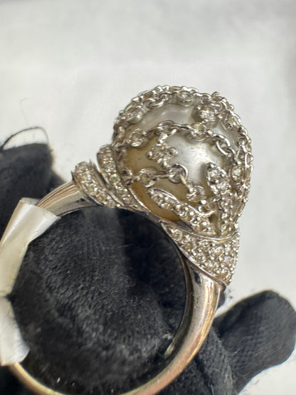 8. Diamond Ring with pearl