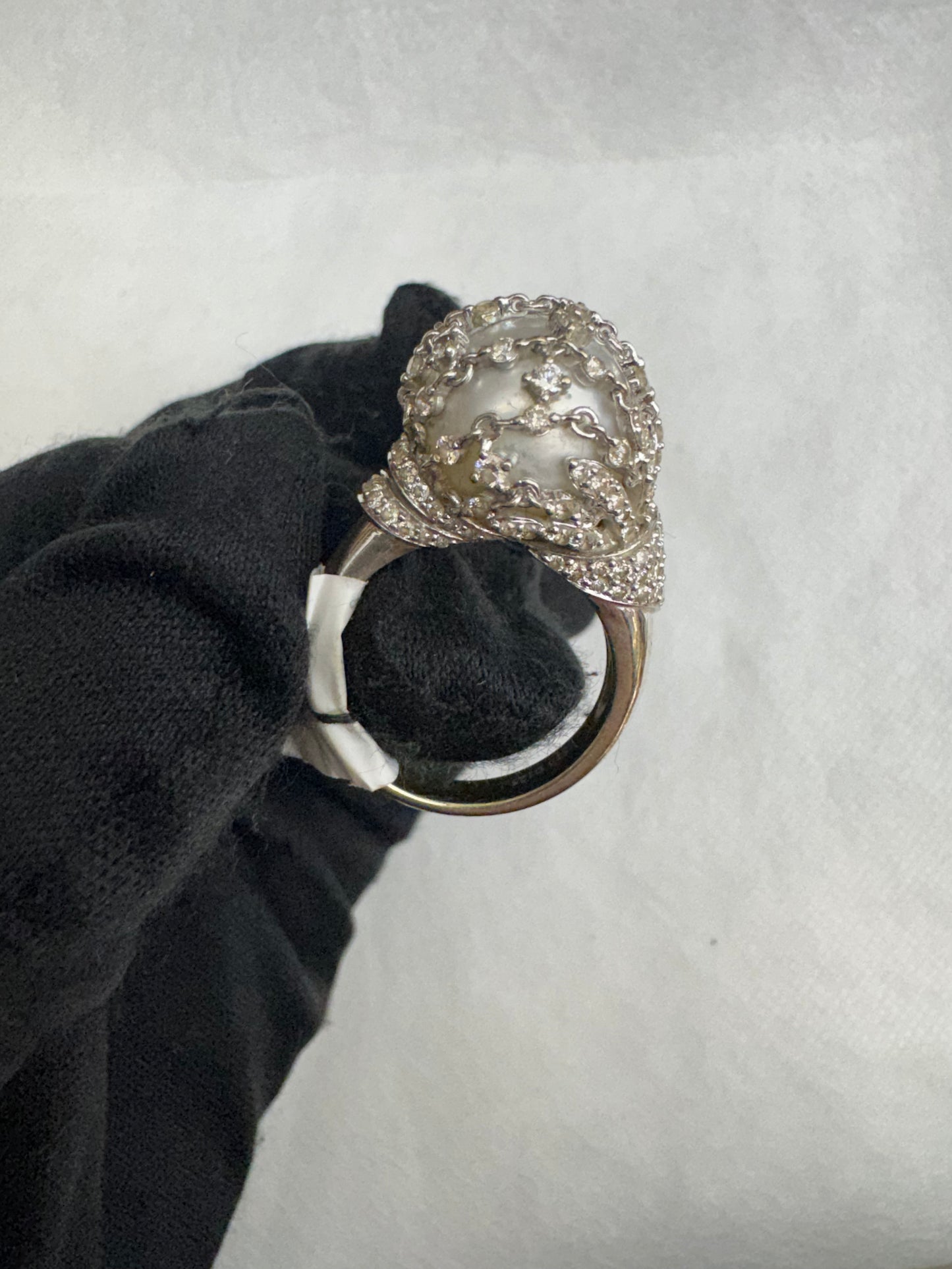 8. Diamond Ring with pearl