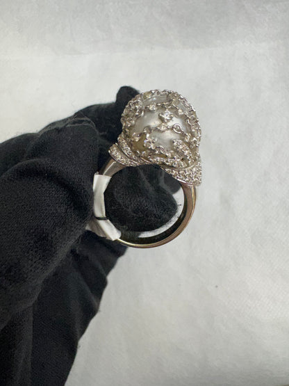 8. Diamond Ring with pearl