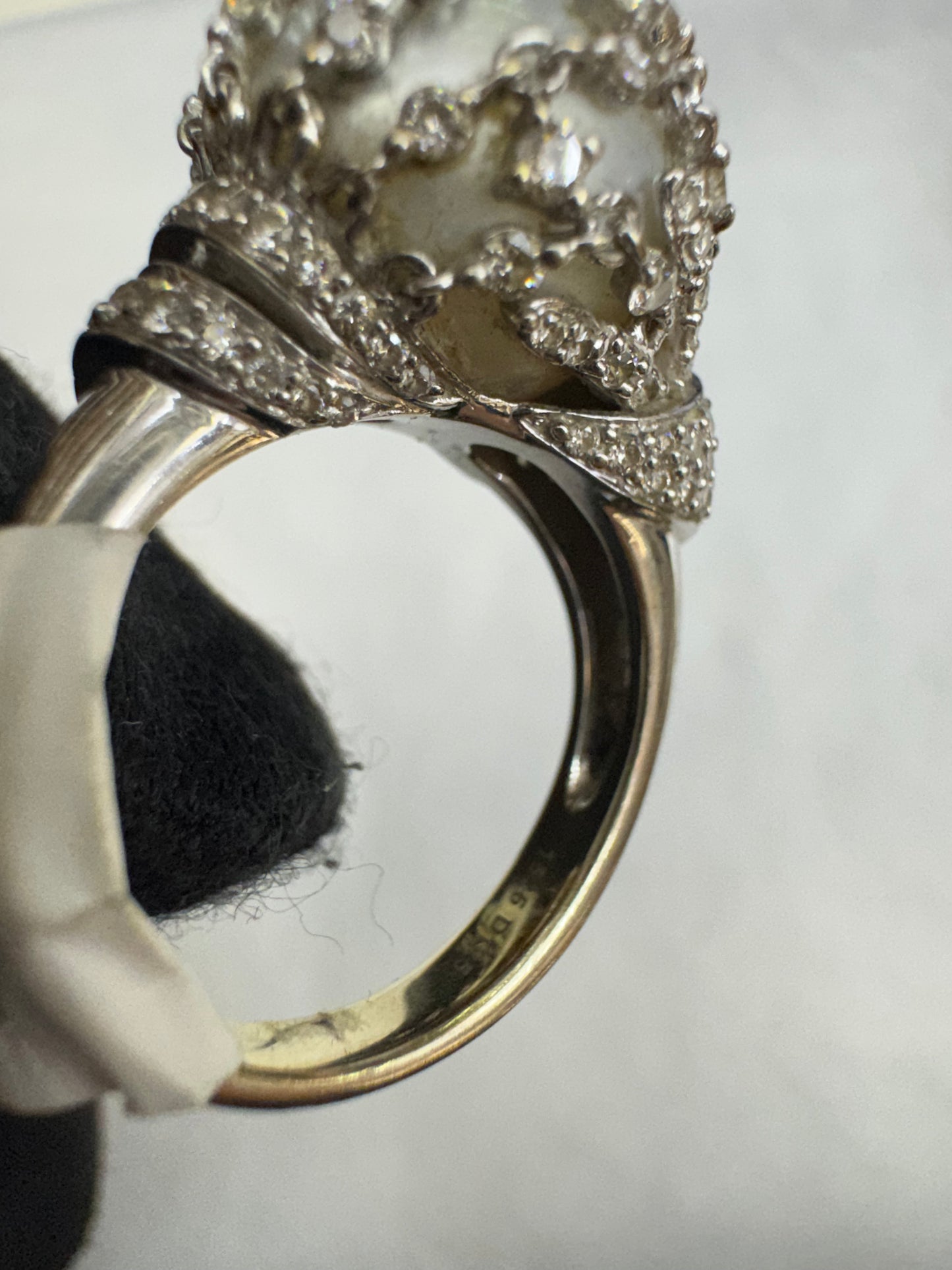8. Diamond Ring with pearl