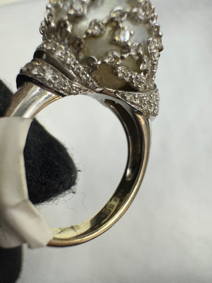 8. Diamond Ring with pearl