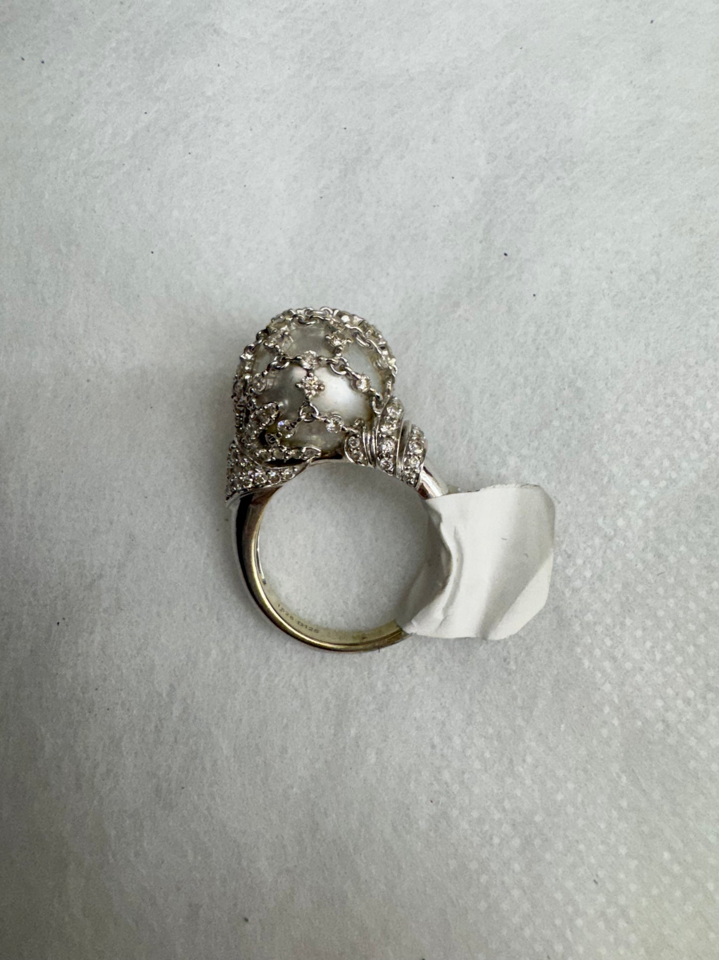 8. Diamond Ring with pearl