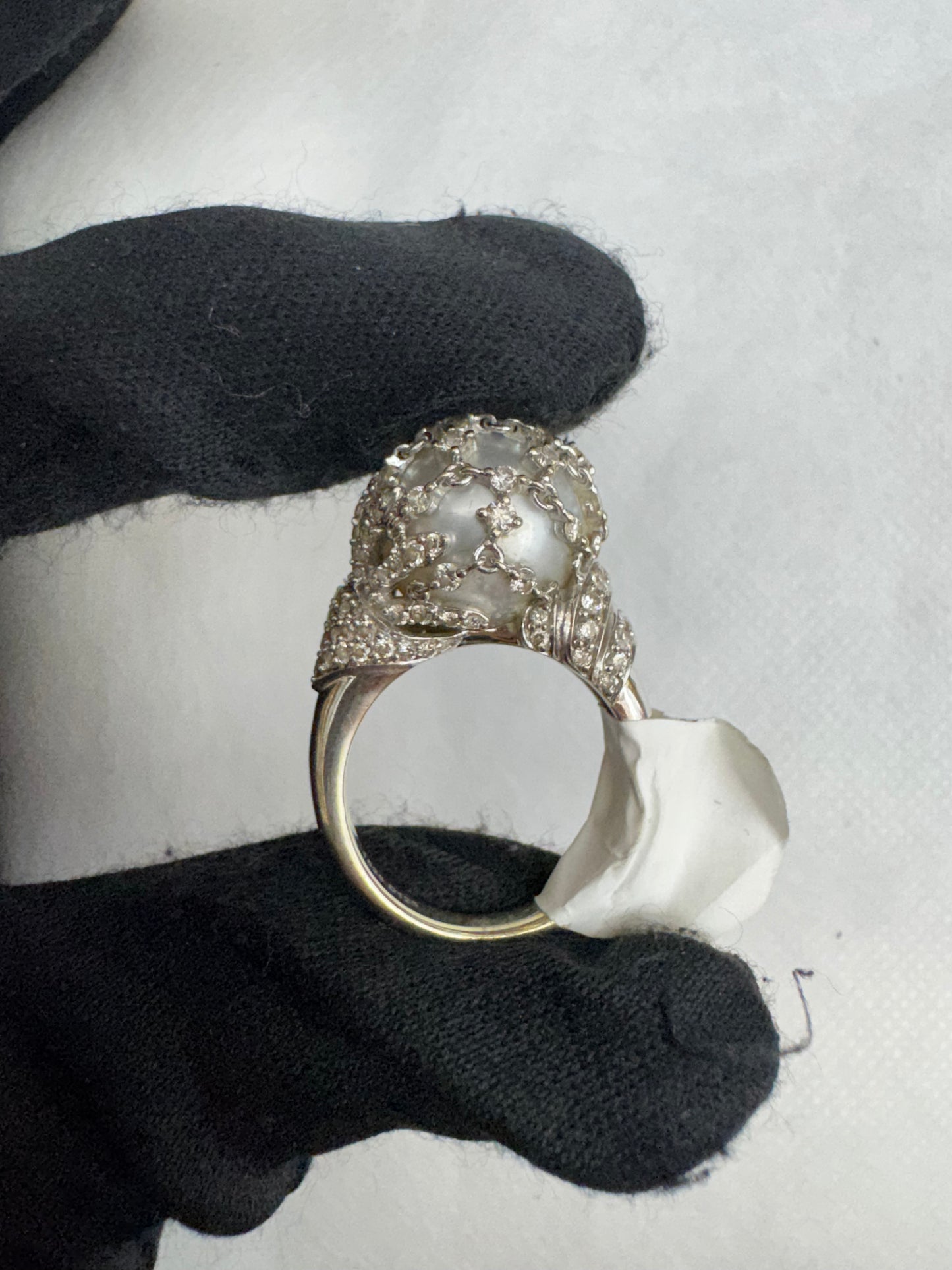 8. Diamond Ring with pearl