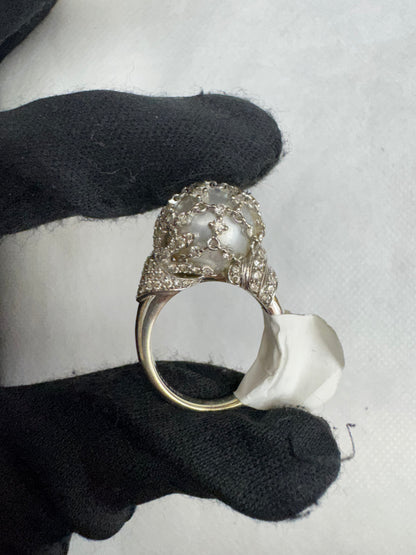 8. Diamond Ring with pearl