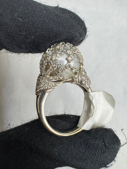 8. Diamond Ring with pearl