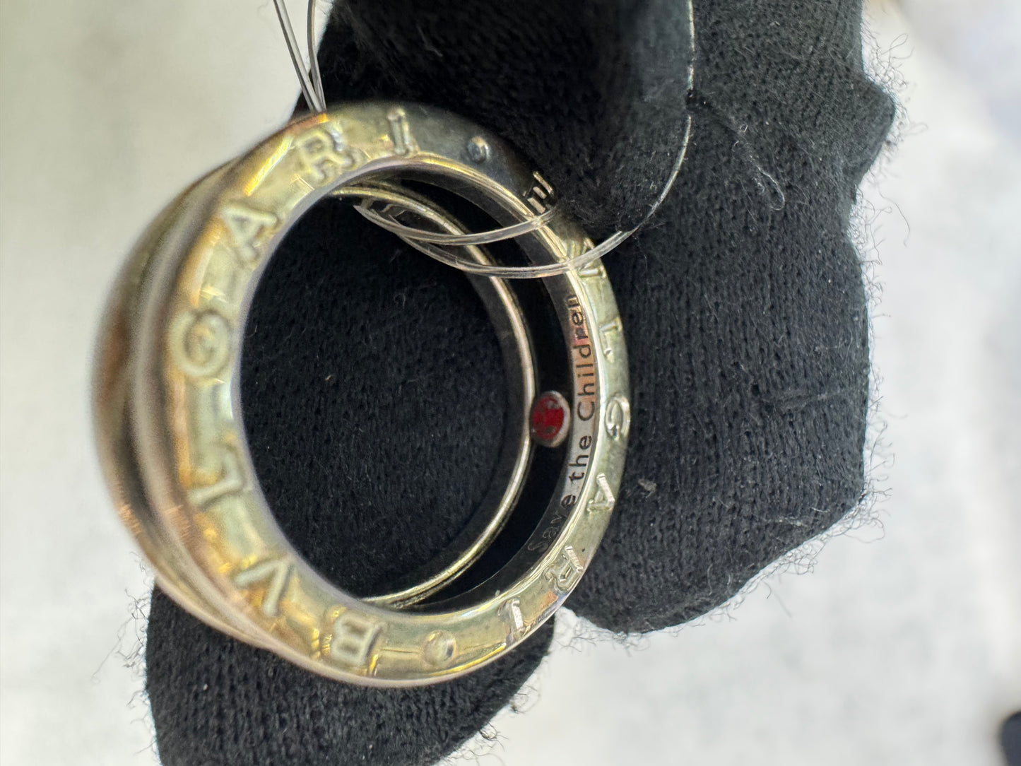Bvlgari Ring Sterling Silver Black Size 52