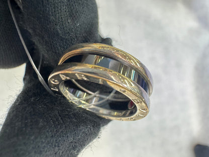 Bvlgari Ring Sterling Silver Black Size 52