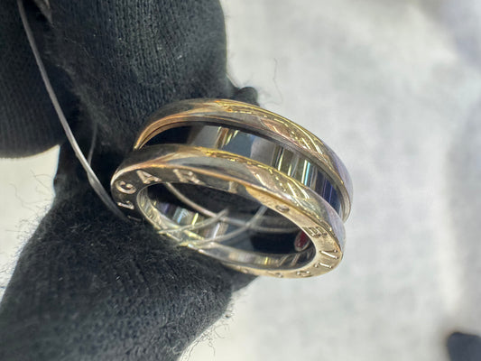 Bvlgari Ring Sterling Silver Black Size 52