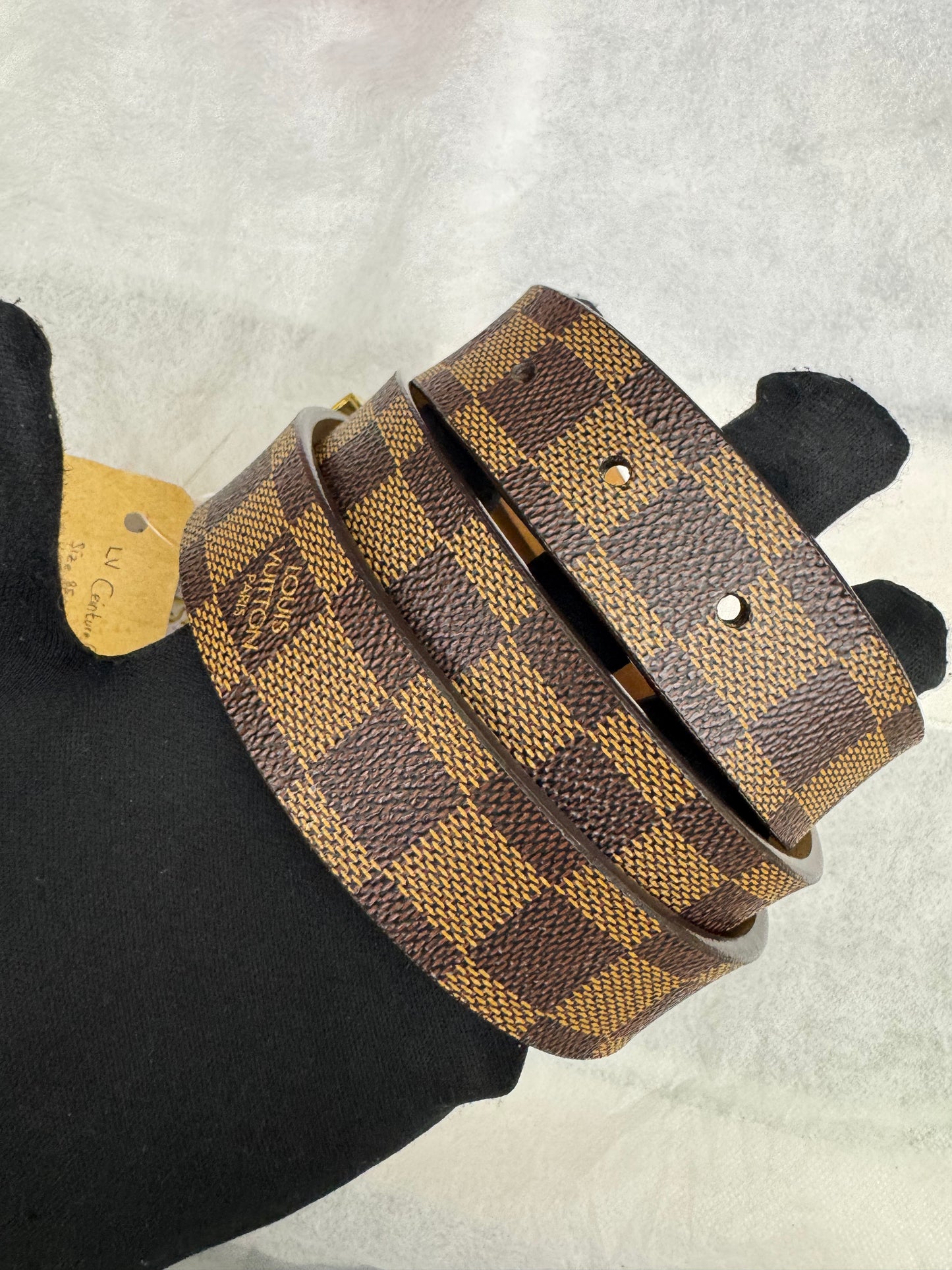LV Ceinture Carre Belt Damier Size 85/34 2004 GHW