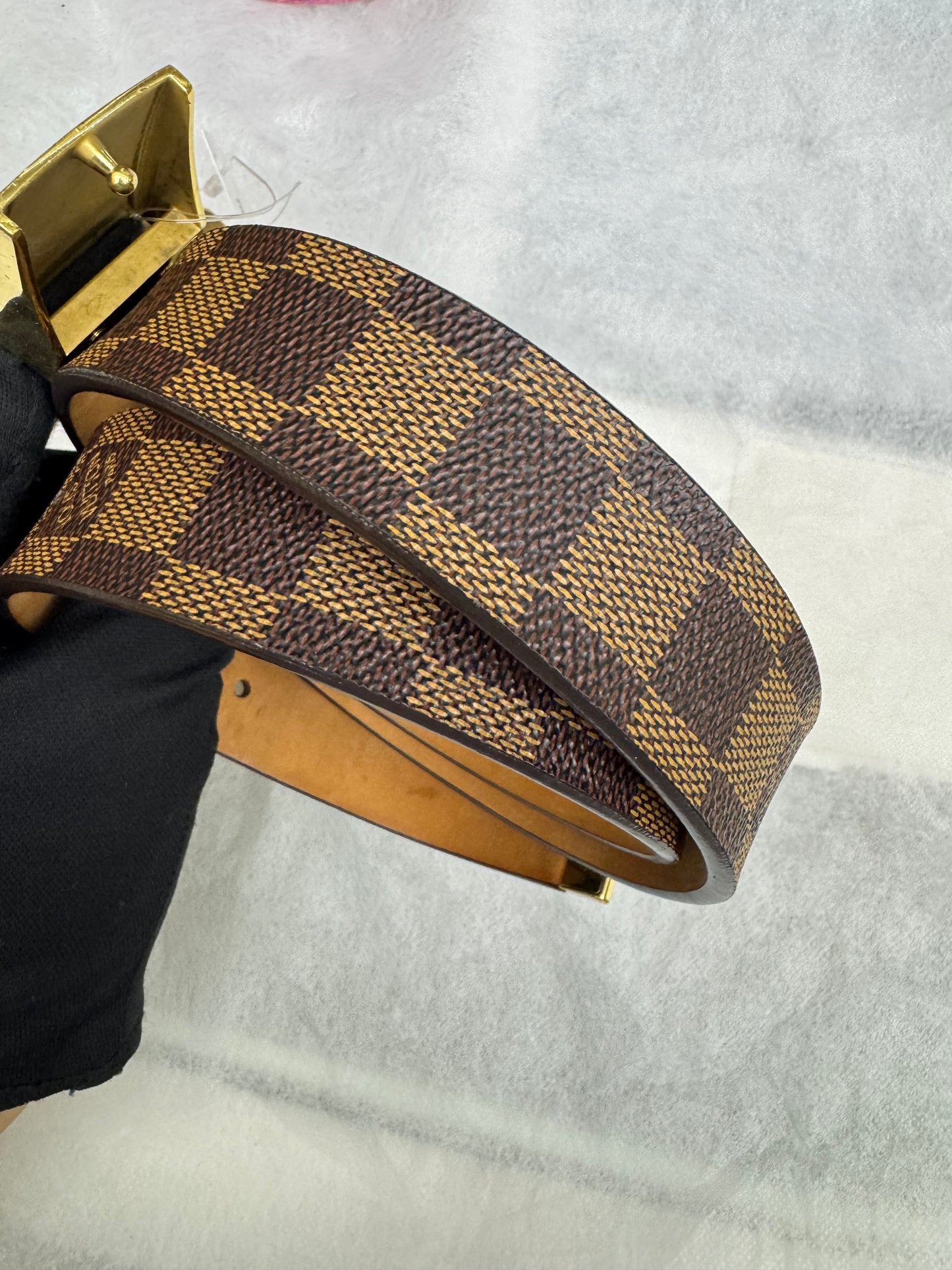 LV Ceinture Carre Belt Damier Size 85/34 2004 GHW