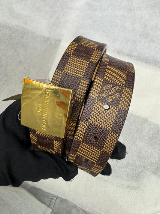 LV Ceinture Carre Belt Damier Size 85/34 2004 GHW