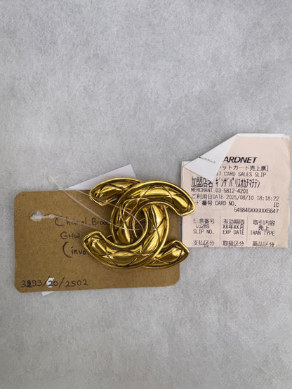 Chanel Brooch Golden Metal Gold GHW (Nota pembelian)
