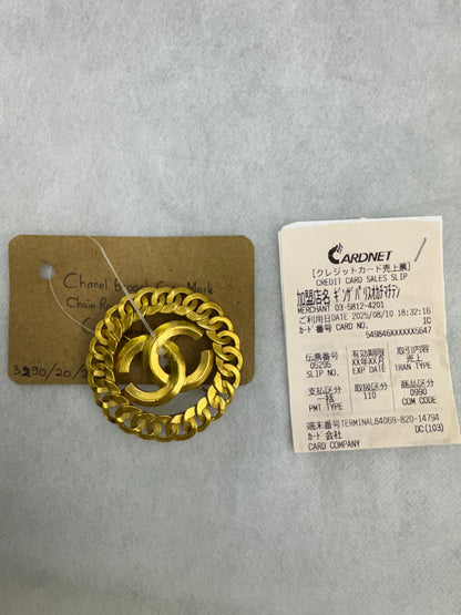 Chanel Brooch Coco Mark Chain Round GHW