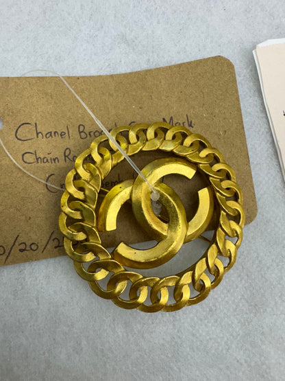 Chanel Brooch Coco Mark Chain Round GHW
