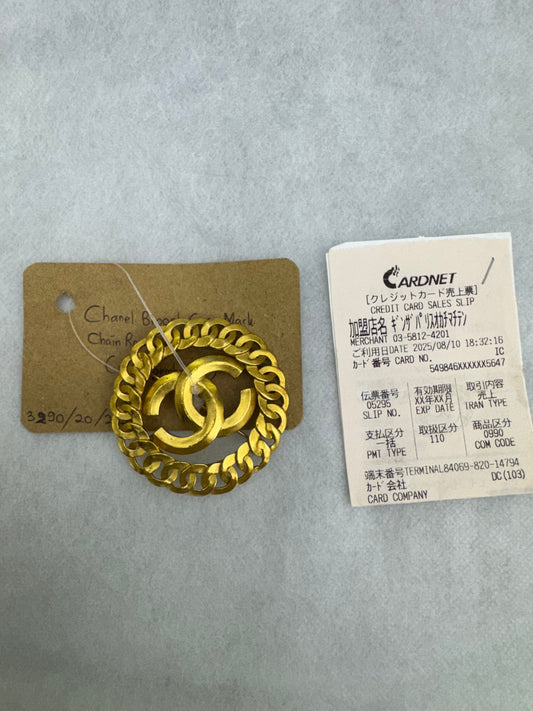 Chanel Brooch Coco Mark Chain Round GHW