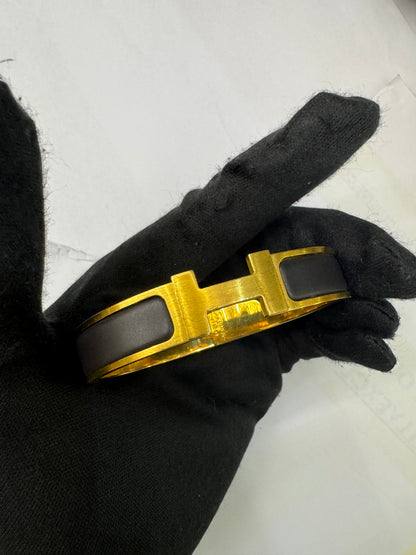 Hermes Bracelet Clic H Noir Matte GHW