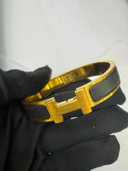 Hermes Bracelet Clic H Noir Matte GHW