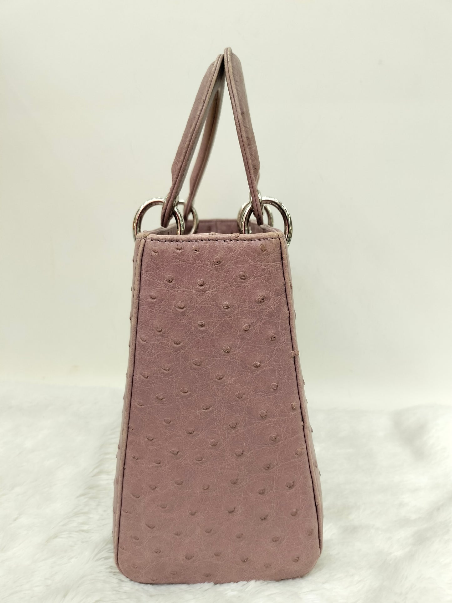 Lady Dior Medium Ostrich Blush Pink SHW 2013