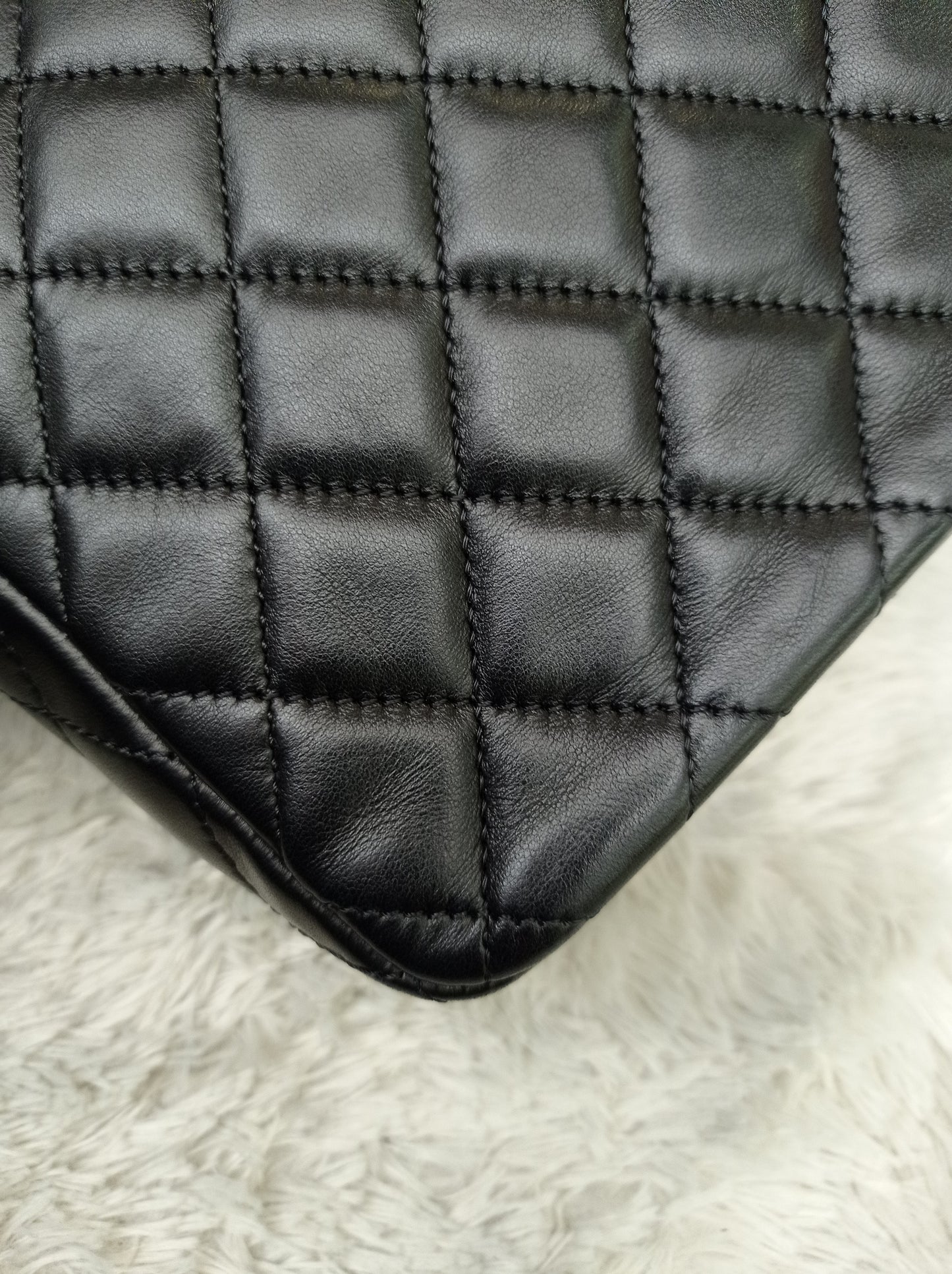 Chanel Medium Westminster Pearl Flap Lamb Black SHW #21