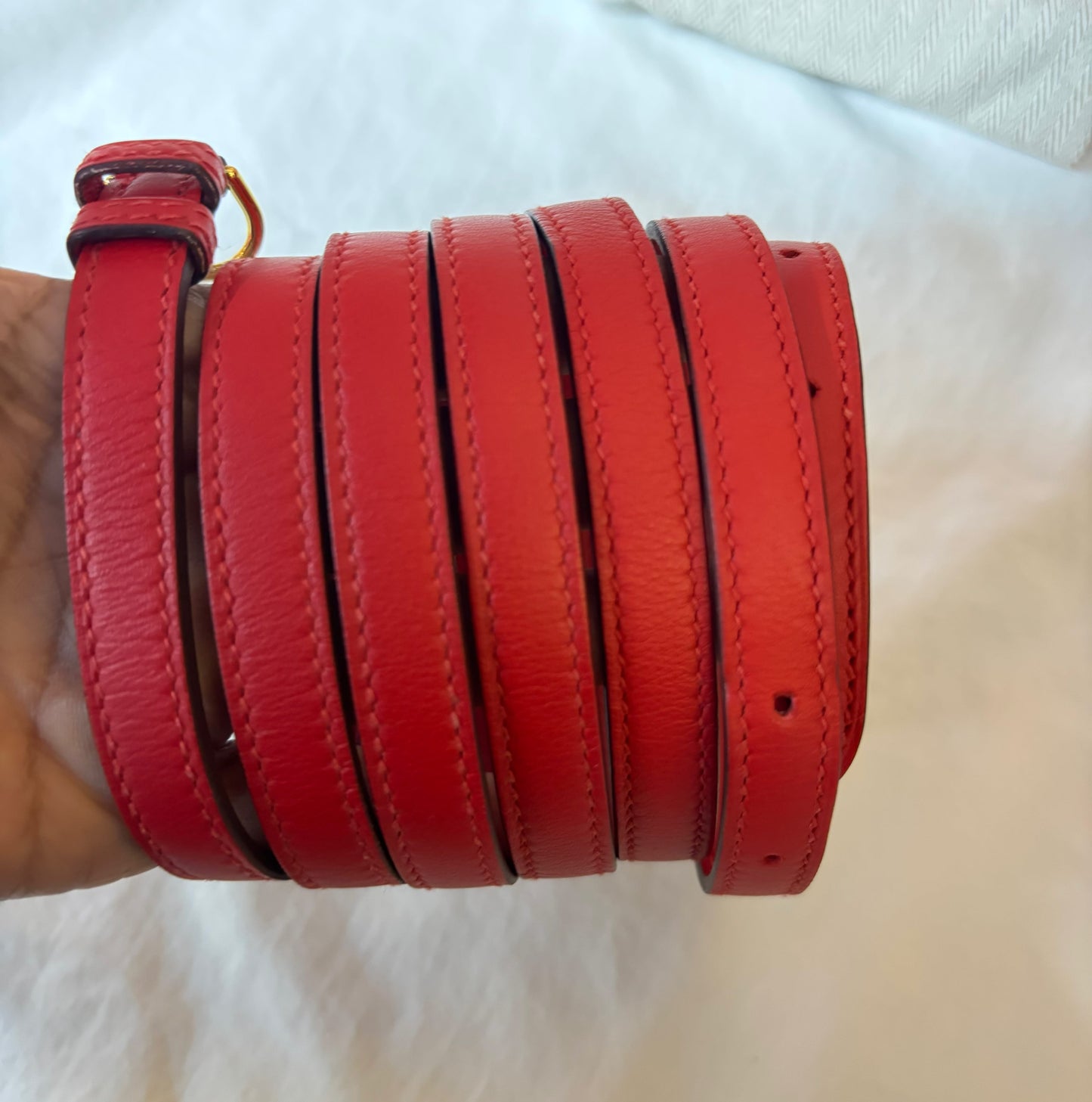 Hermes 2424 Mini Evercolour Swift Rouge De Coeur GHW #Y